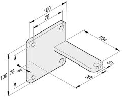 Torpfostenbeschlag 85/104 L + R | Edelstahl