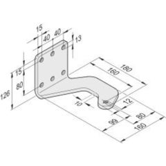 Torpfostenbeschlag 100/160 twist L