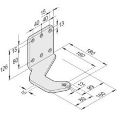 Torpfostenbeschlag 100/160 twist R