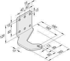 Torpfostenbeschlag 100/160 twist R